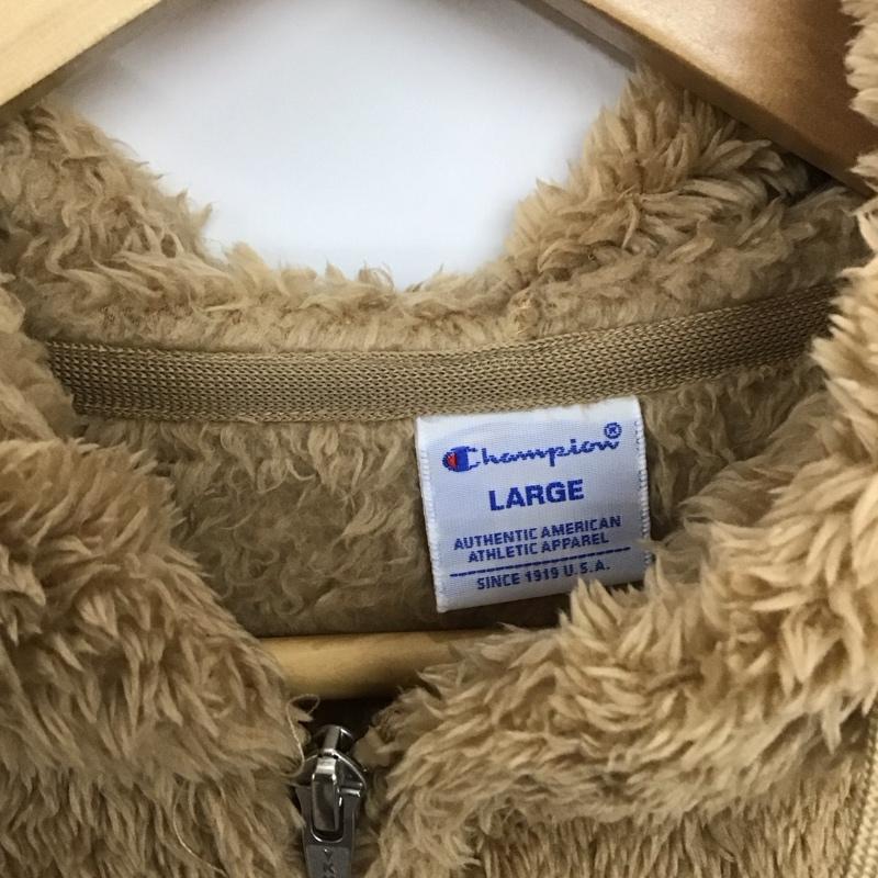 チャンピオン Campion パーカー 長袖 CW-L604 ジップフードフリースジャケット L 無地 ベージュ / ベージュ / レディース USED 古着 中古 10137417