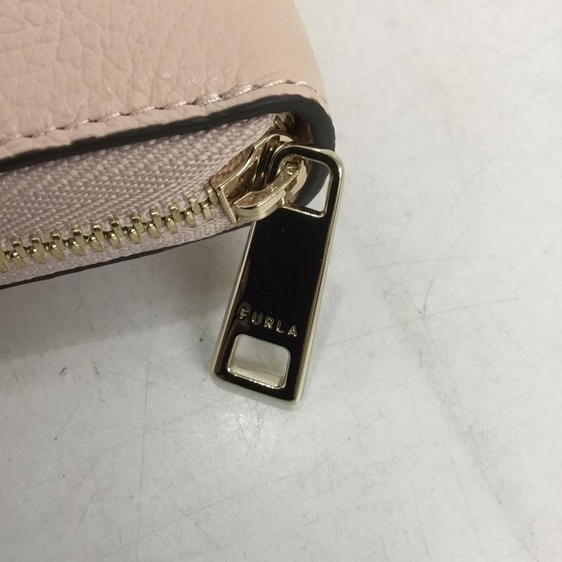 フルラ FURLA 財布 長財布 ラウンドファスナー 箱有 ロゴ、文字 桃 / ピンク / レディース USED 古着 中古 10132841