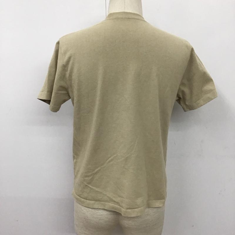 ダントン Danton Tシャツ 半袖 19A-HS-001 コットンポケットロゴTシャツ クルーネック 36 ロゴ、文字 ベージュ / ベージュ / メンズ USED 古着 中古 10111564