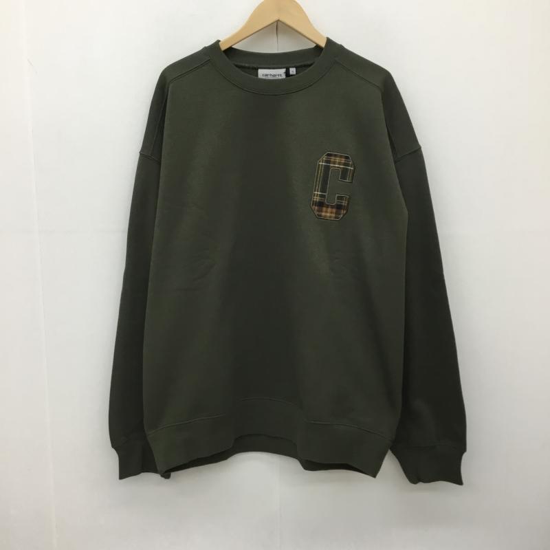 カーハートダブリューアイピー Carhartt WIP トレーナー 長袖 I032456 WILES SWEATSHIRT Hamilton XL ロゴ、文字 緑 / グリーン / メンズ USED 古着 中古 10139074