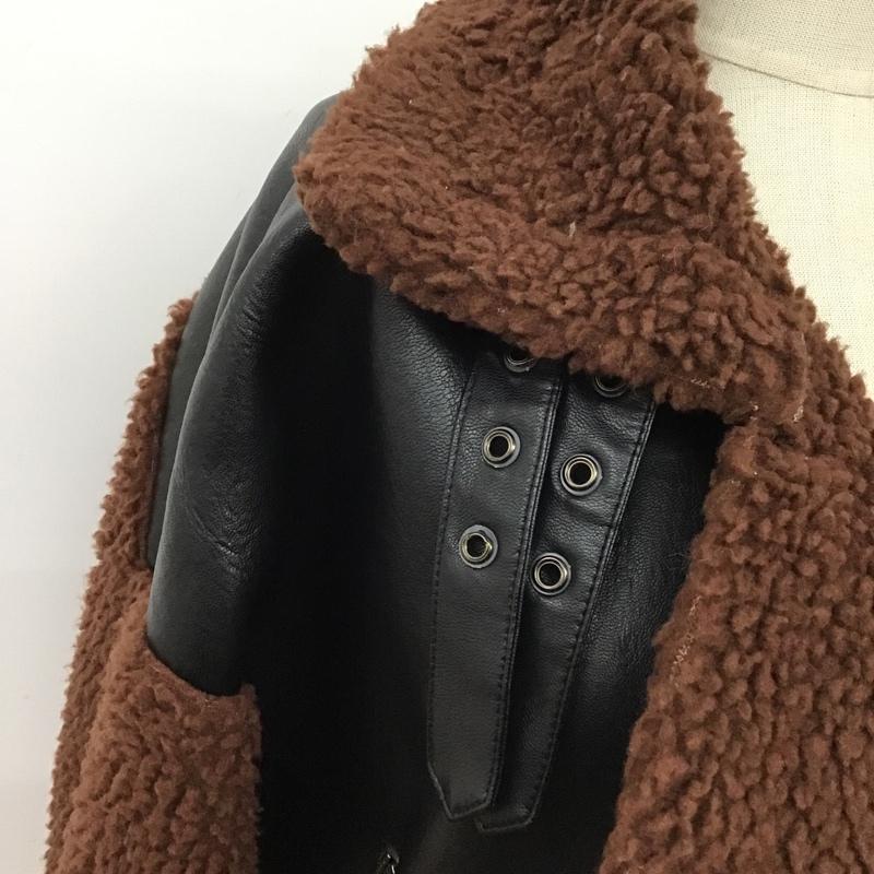 ジーナシス JEANASIS ジャケット、上着 ジャケット、ブレザー js071335mw ボア切替ジャケット アウター B-3 FREE 無地 茶 / ブラウン / レディース USED 古着 中古 10105550