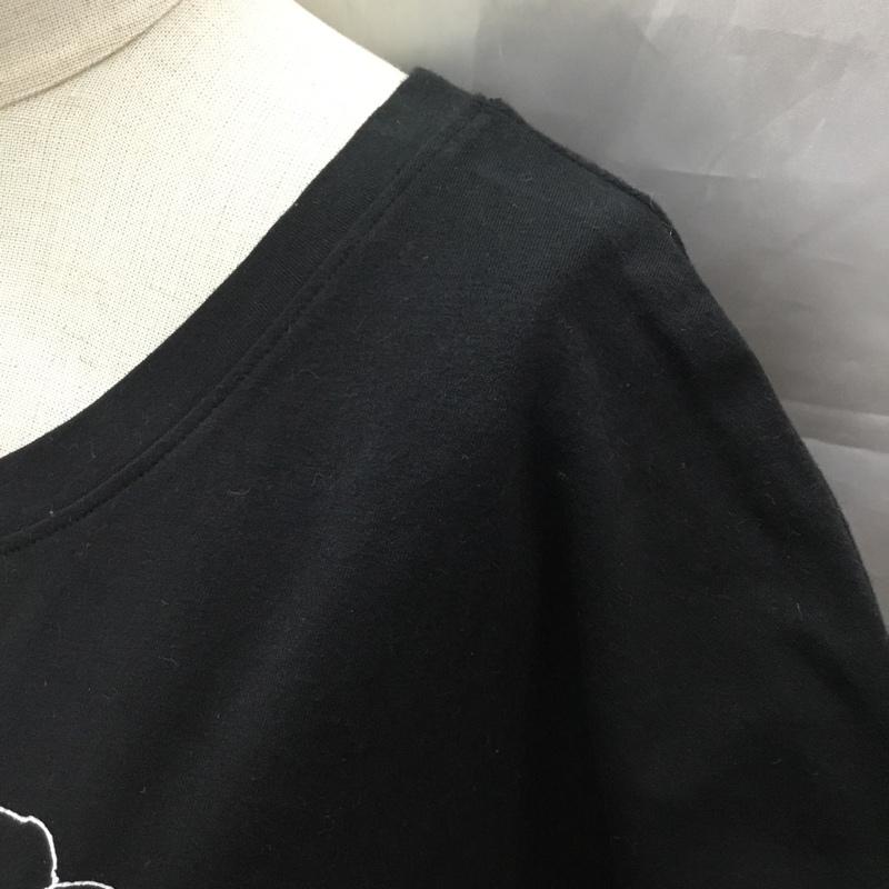ミルクフェド MILKFED. カットソー 半袖 ノースリーブカットソー プリントクルーネックカットソー S プリント 黒 / ブラック /  レディース USED 古着 中古 10112245