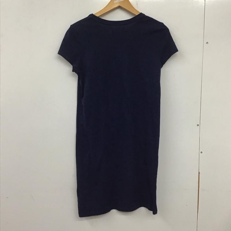 ポロラルフローレン POLO RALPH LAUREN ワンピース ひざ丈スカート 半袖ミニワンピース クルーネックワンピース L プリント 紺 / ネイビー / レディース USED 古着 中古 10136116