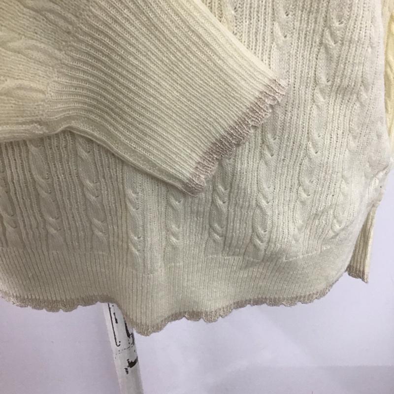 アクシーズファム axes femme ニット、セーター 長袖 長袖ニットカットソー ニット セーター Vネックニット M 無地 白 / ホワイト / メンズ USED 古着 中古 10107706