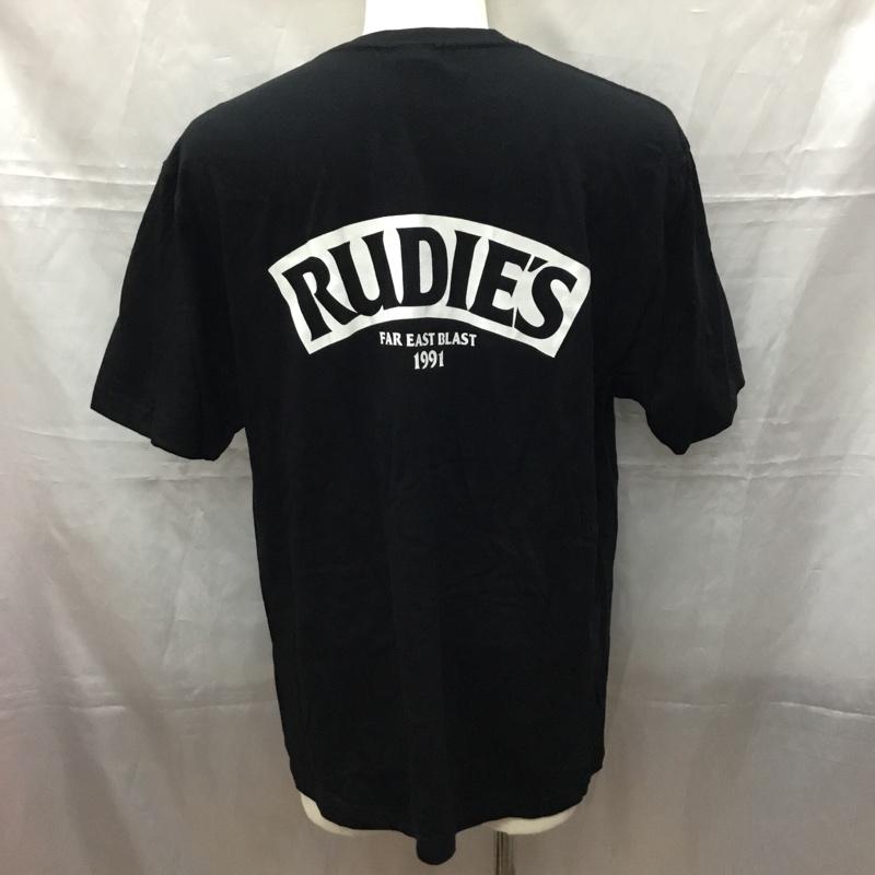 ルーディーズ RUDIES Tシャツ 半袖 半袖カットソー プリントTシャツ クルーネックカットソー XL ロゴ、文字 黒 / ブラック /  メンズ USED 古着 中古 10111298