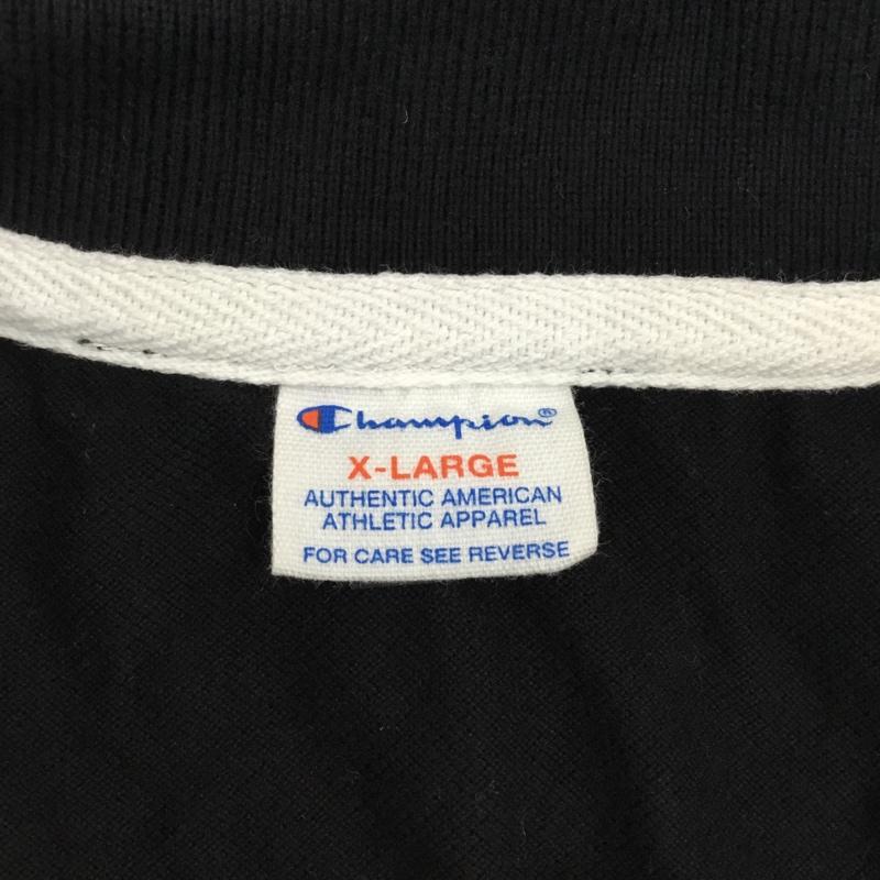 チャンピオン Champion ポロシャツ 半袖 半袖ポロシャツ カラーシャツ 半袖カットソー XL ドット 黒 / ブラック / レディース USED 古着 中古 10113552