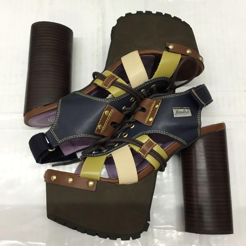 ヨースケ YOSUKE サンダル サンダル 2601028 厚底 プラットフォーム 24.5cm 24.5cm 無地 茶 / ブラウン / X 紺 / ネイビー / X ベージュ / ベージュ / X カーキ / カーキ / レディース USED 古着 中古 10109204