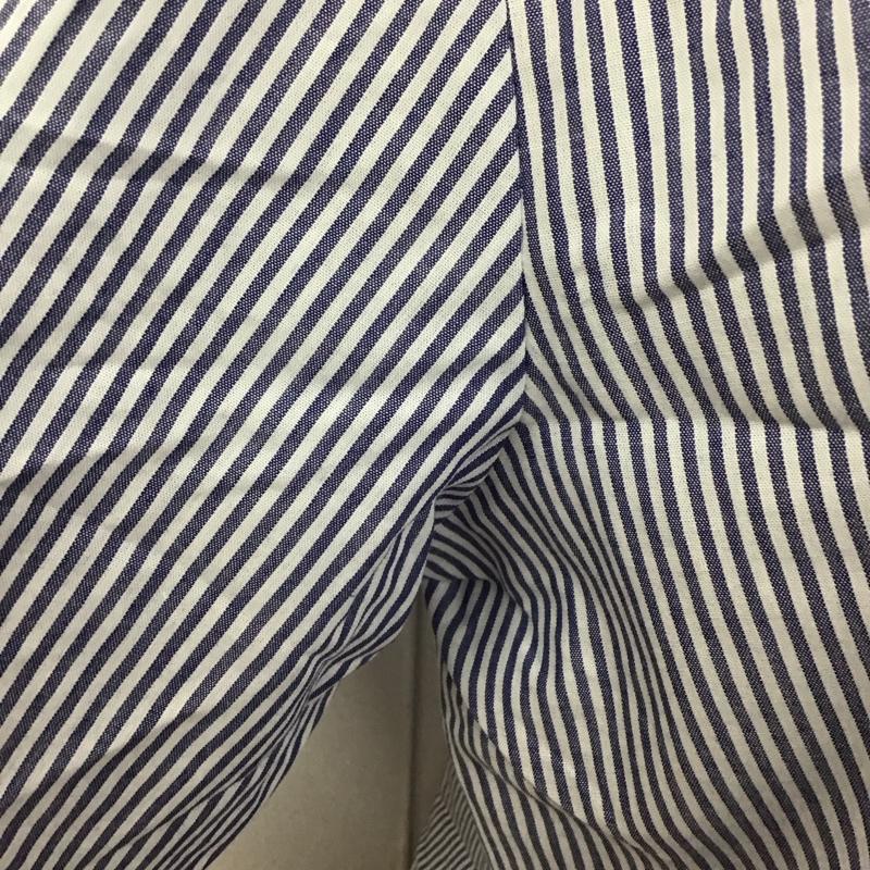 ザラ ZARA シャツ、ブラウス 長袖 8076 807 044 クロップド丈 XS ストライプ 白 / ホワイト / X 紺 / ネイビー / レディース USED 古着 中古 10118830