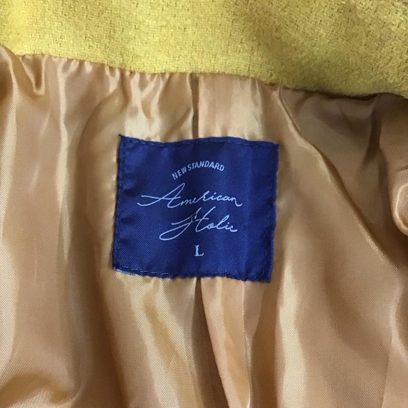 アメリカンホリック AMERICAN HOLIC コート コート一般 ドロップショルダーチェスターコート L 無地 黄 / イエロー / レディース USED 古着 中古 10126664