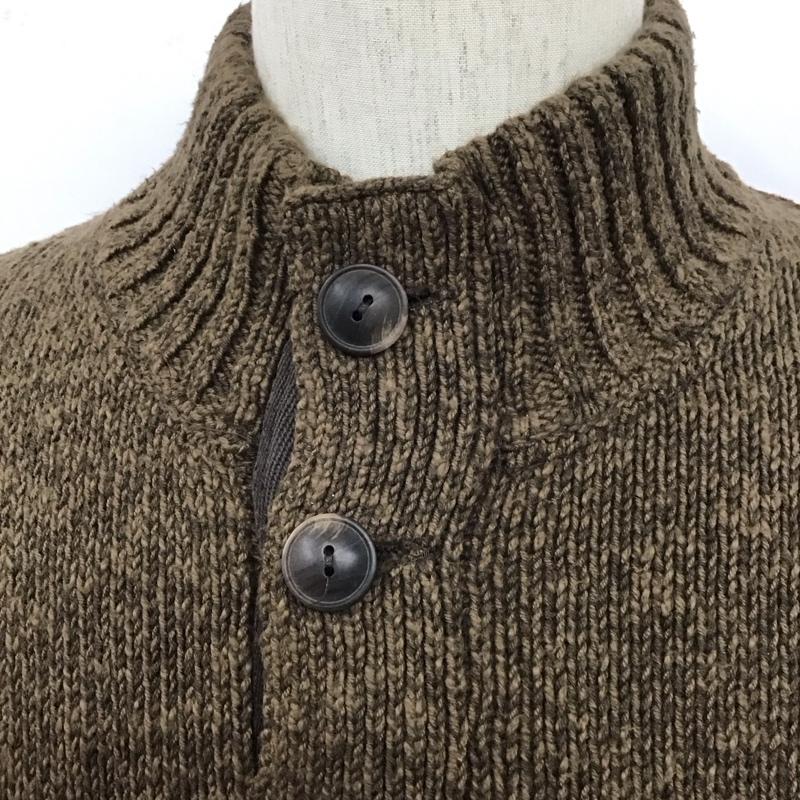 エルエルビーン L.L.Bean ニット、セーター 長袖 長袖ニット 長袖カットソー リブニット セーター ヘンリーネック S 無地 茶 / ブラウン / メンズ USED 古着 中古 10111131