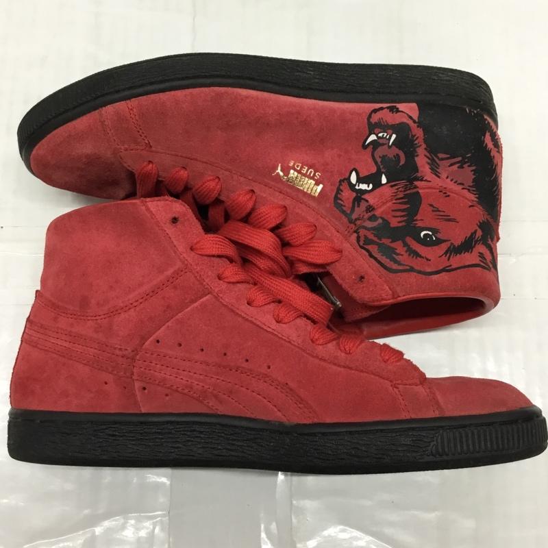 プーマ PUMA スニーカー スニーカー 357253 Suede Mid ROARCAT 24cm 24.0cm プリント 赤 / レッド / X 黒 / ブラック / レディース USED 古着 中古 10119896