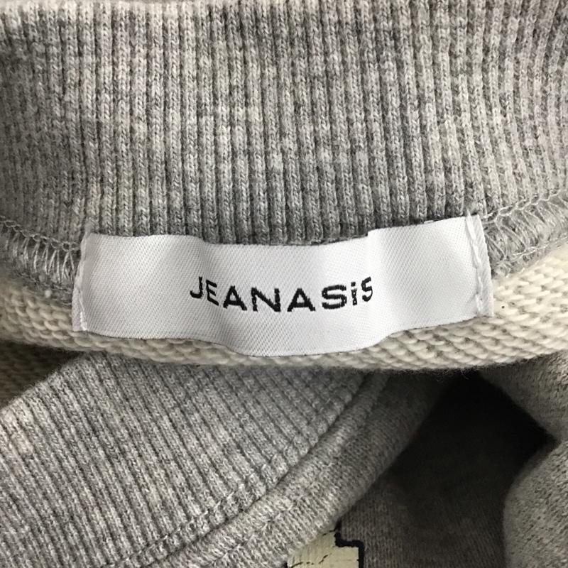 ジーナシス JEANASIS トレーナー 長袖 JS063917CF カレッジウラケPO ヴィンテージ風 スウェット カスレ文字 FREE ロゴ、文字 灰 / グレー / レディース USED 古着 中古 10107510