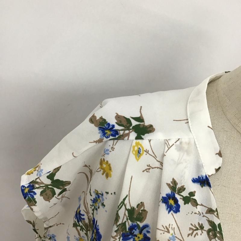 ビス ViS シャツ、ブラウス 半袖 BVH-1873-A 花柄スキッパーブラウス フレンチスリーブ タグ付き M 花柄 白 / ホワイト / レディース USED 古着 中古 10116195