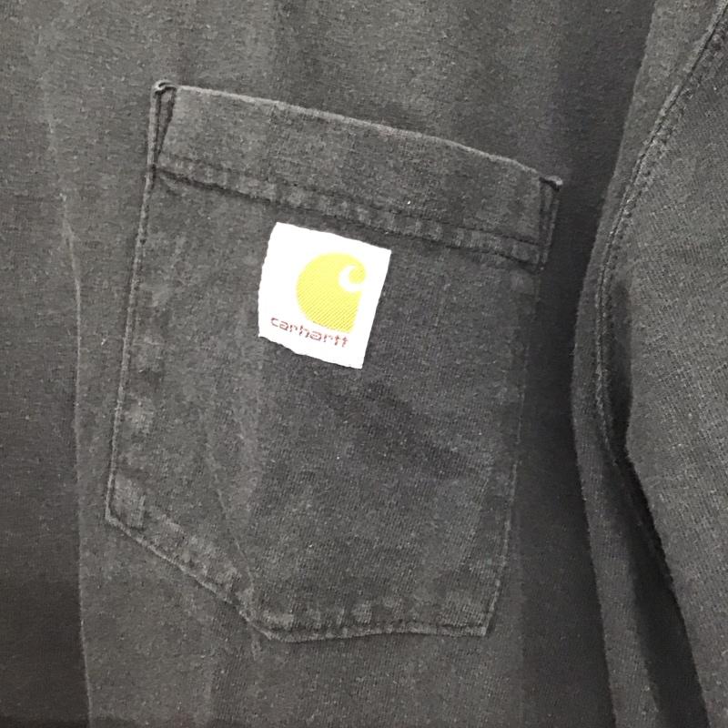 カーハート Carhartt Tシャツ 半袖 半袖カットソー プリントTシャツ クルーネックカットソー L ロゴ、文字 黒 / ブラック / メンズ USED 古着 中古 10137076