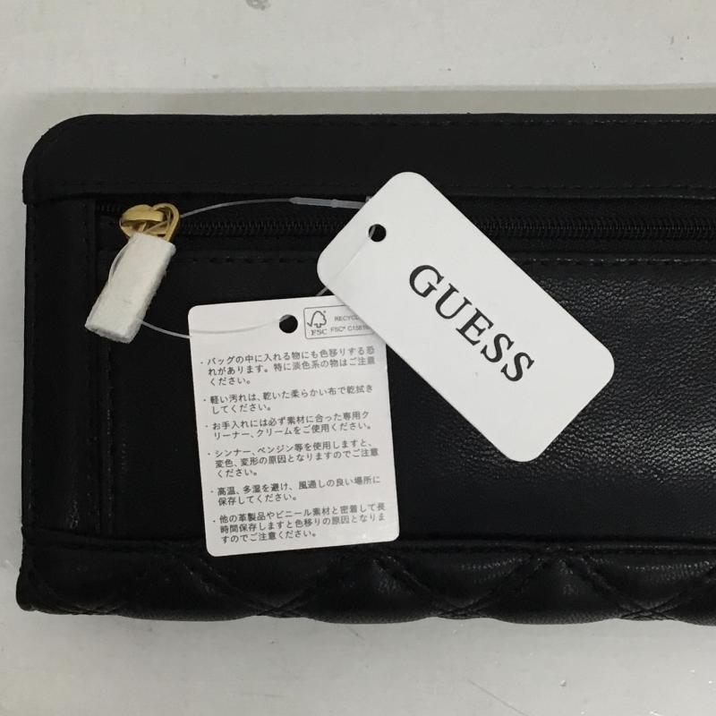 ゲス Guess 財布 長財布 ロゴ、文字 黒 / ブラック / X 金 / ゴールド / レディース USED 古着 中古 10124384