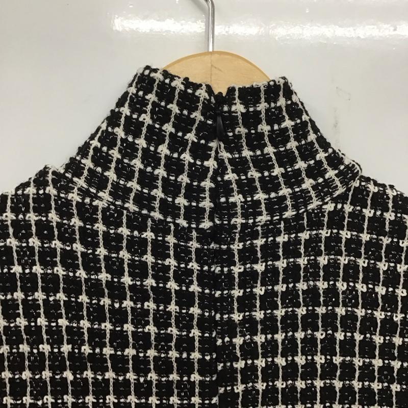 ザラ ZARA ワンピース ロングスカート 6771 020 084 スタンドネック ノースリーブ S チェック 白 / ホワイト / X 黒 / ブラック / レディース USED 古着 中古 10138665