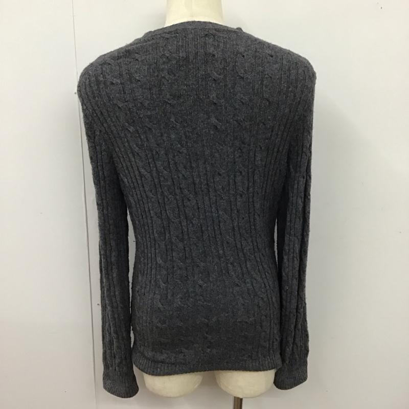 アバクロンビーアンドフィッチ ABERCROMBIE&FITCH ニット、セーター 長袖 長袖ニットカットソー ニット セーター クルーネックニット M ロゴ、文字 灰 / グレー / メンズ USED 古着 中古 10123893