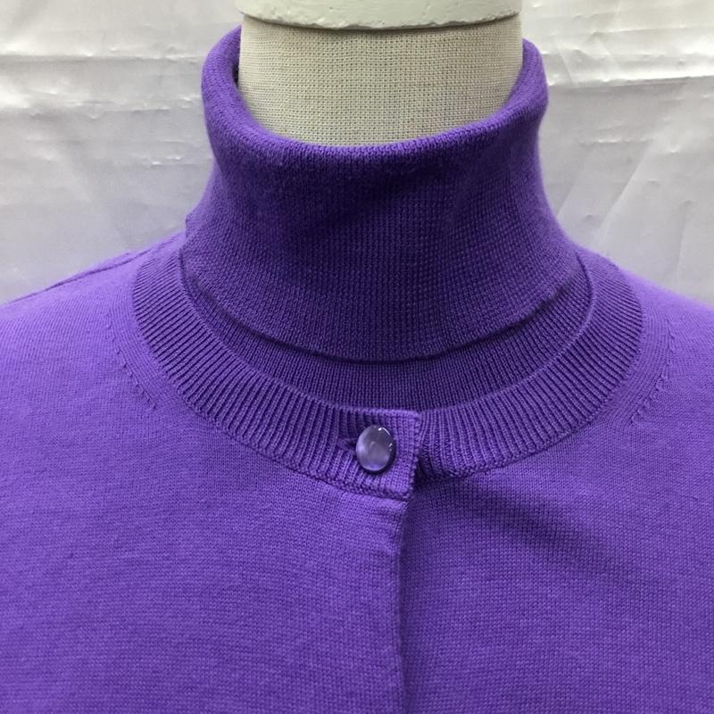 ユナイテッドアローズ UNITED ARROWS アンサンブルニット 長袖 1528-106-0078 UGCB コットン カーディガン ノースリーブニット タートルネック クルーネック 無地 紫 / パープル / レディース USED 古着 中古 10107481