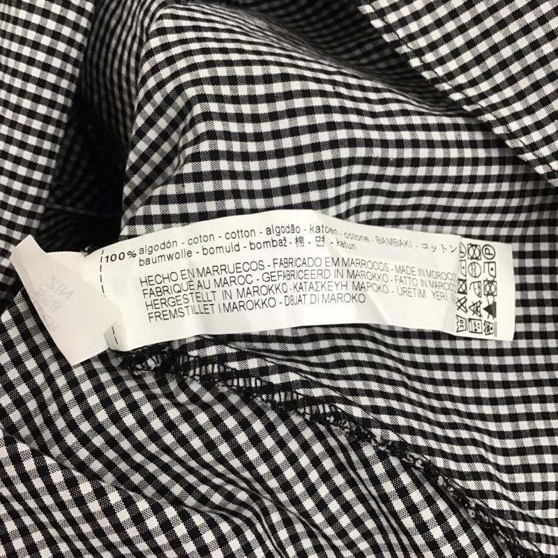 ザラ ZARA カットソー 半袖 半袖カットソー チェックシャツ クルーネックシャツ M チェック 白 / ホワイト / X 黒 / ブラック / レディース USED 古着 中古 10132109
