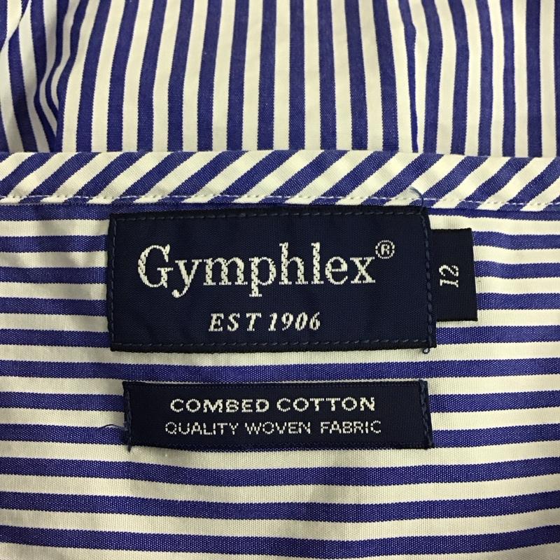 ジムフレックス GYMPHLEX シャツ、ブラウス 半袖 ノースリーブシャツ ストライプシャツ プルオーバー ストライプ 白 / ホワイト / X 青 / ブルー / レディース USED 古着 中古 10122460