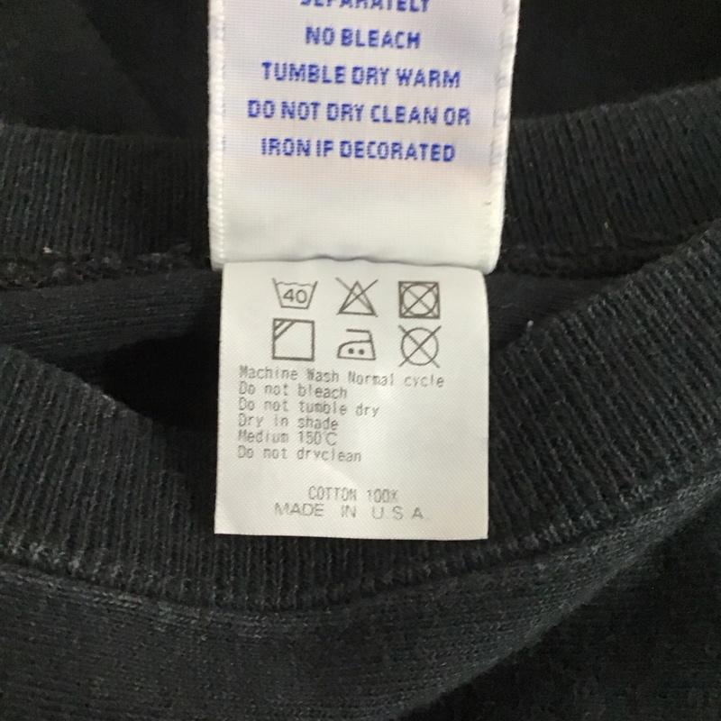 チャンピオン Champion カットソー 七分袖 長袖カットソー 無地カットソー クルーネック M 無地 黒 / ブラック / メンズ USED 古着 中古 10131307