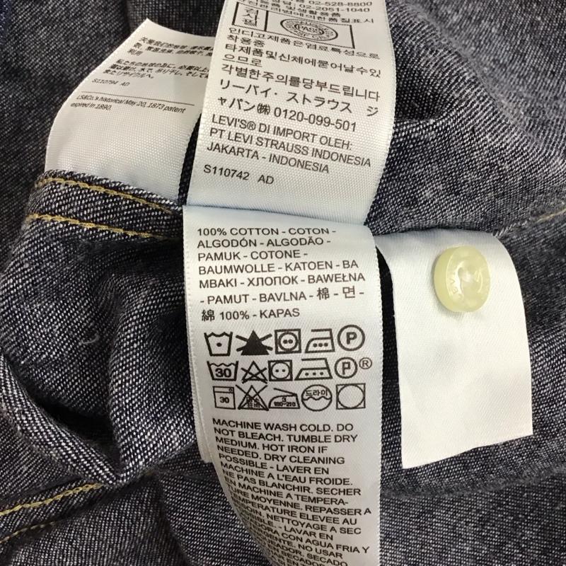 リーバイス Levi s シャツ、ブラウス 長袖 長袖シャツ デニムシャツ フロントボタン S ロゴ、文字 インディゴ / インディゴ / メンズ USED 古着 中古 10150445