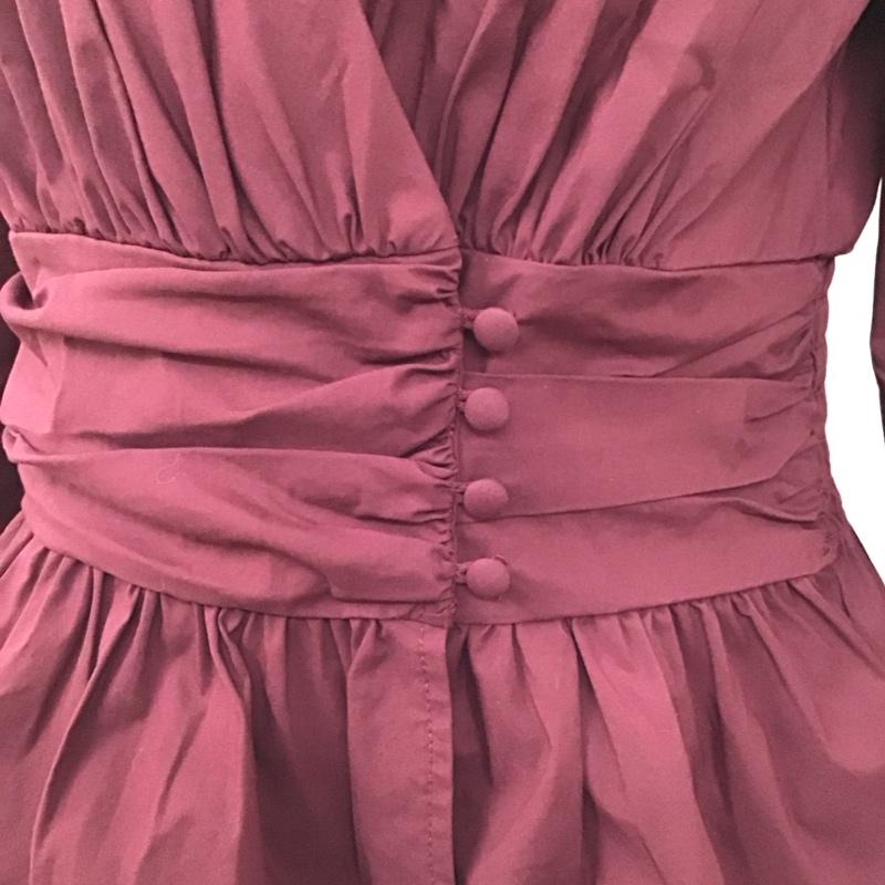 ロイヤルパーティー ROYAL PARTY カットソー 長袖 7483-671-8 カシュクール ペプラム FREE 無地 紫 / パープル / レディース USED 古着 中古 10120052