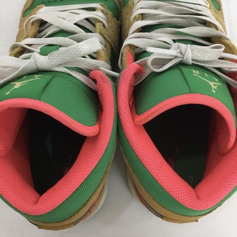 ナイキ NIKE スニーカー スニーカー DX4332-700 AIR JORDAN 1 MID SE 27cm 箱有 27.0cm ロゴ、文字 桃 / ピンク / X ベージュ / ベージュ / X 緑 / グリーン / メンズ USED 古着 中古 10137374