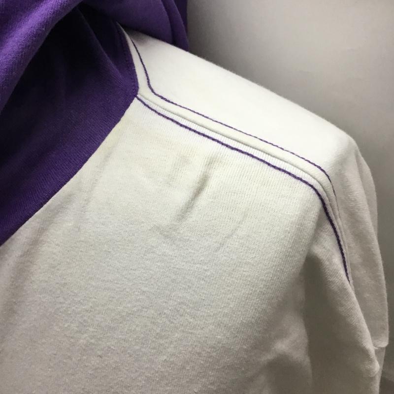 チャンピオン Champion パーカー 長袖 c8-n415 パーカー 長袖カットソー プリントTシャツ M ロゴ、文字 白 / ホワイト / X 紫 / パープル /  メンズ USED 古着 中古 10108456