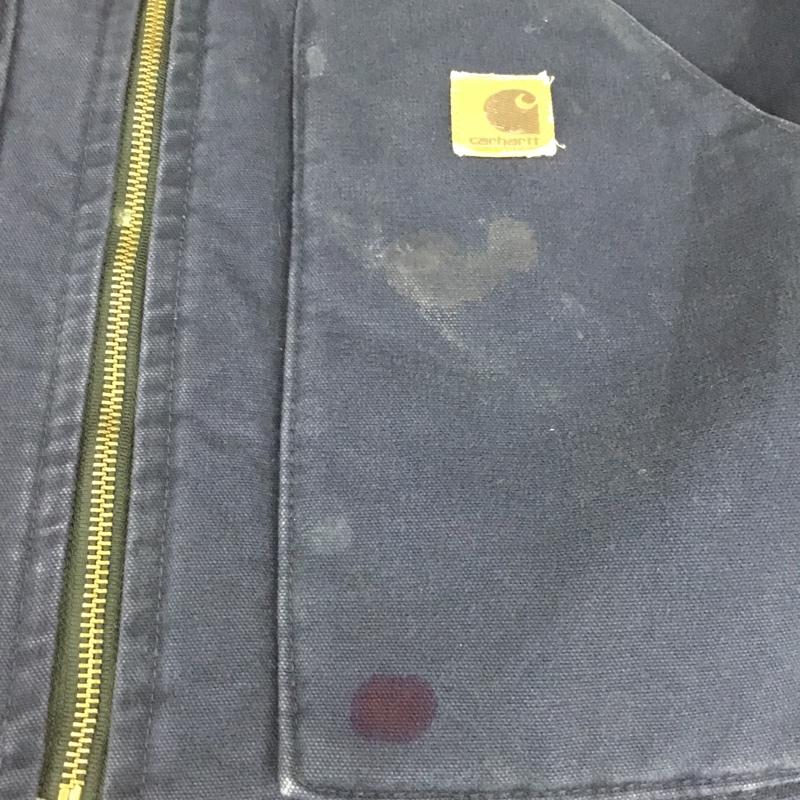 カーハート Carhartt ジャケット、上着 ジャンパー、ブルゾン ジップアップベスト ダウンベスト ノースリーブカットソー XL ロゴ、文字 紺 / ネイビー / メンズ USED 古着 中古 10110017