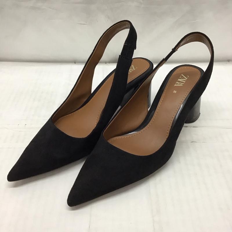 ザラ ZARA パンプス パンプス 6200 001 040 べっ甲ヒール 36 無地 黒 / ブラック / レディース USED 古着 中古 10118862