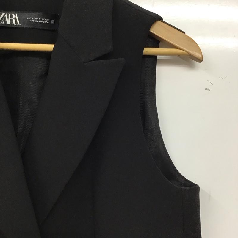 ザラ ZARA ベスト ベスト M 無地 黒 / ブラック / レディース USED 古着 中古 10136623