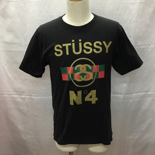 ステューシー STUSSY Tシャツ 半袖 半袖カットソー プリントTシャツ クルーネックカットソー S プリント 黒 / ブラック /  メンズ USED 古着 中古 10108988