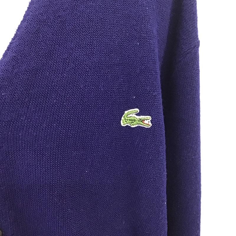 ラコステ LACOSTE カーディガン 長袖 長袖カーディガン 長袖カットソー ノーカラージャケット 前開カーディガン ロゴ、文字 紺 / ネイビー / メンズ USED 古着 中古 10124774