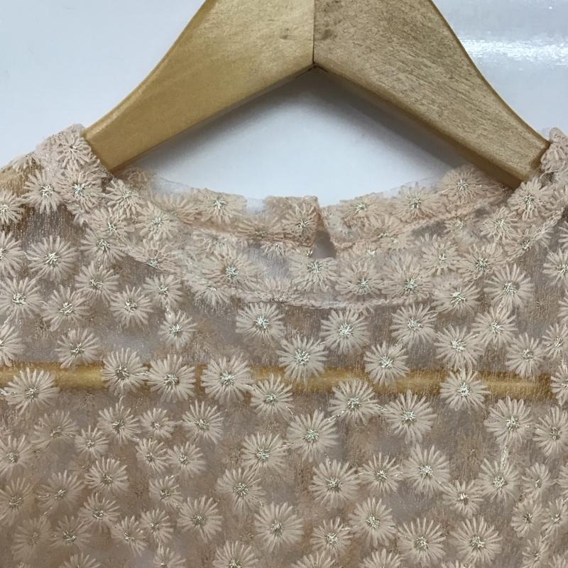 アルシーヴ archives カットソー 半袖 刺繍 桃 / ピンク / レディース USED 古着 中古 10133307