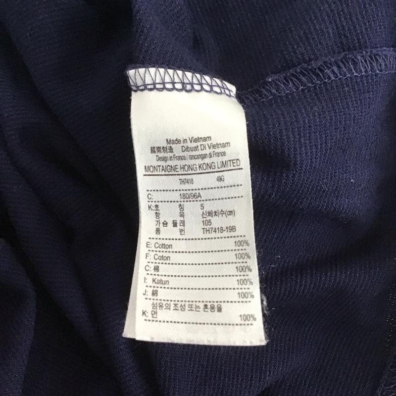 ラコステ LACOSTE Tシャツ 半袖 半袖カットソー ロゴTシャツ クルーネックカットソー L ロゴ、文字 紺 / ネイビー / メンズ USED 古着 中古 10138905