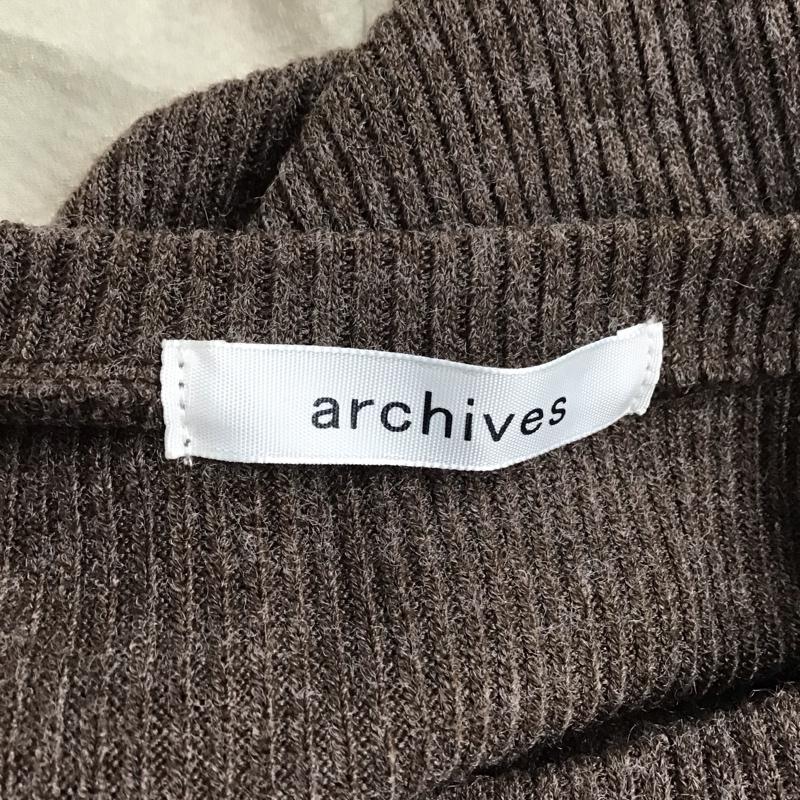 アルシーヴ archives カットソー 長袖 長袖カットソー クルーネックカットソー パフスリーブ 無地 茶 / ブラウン / レディース USED 古着 中古 10123844