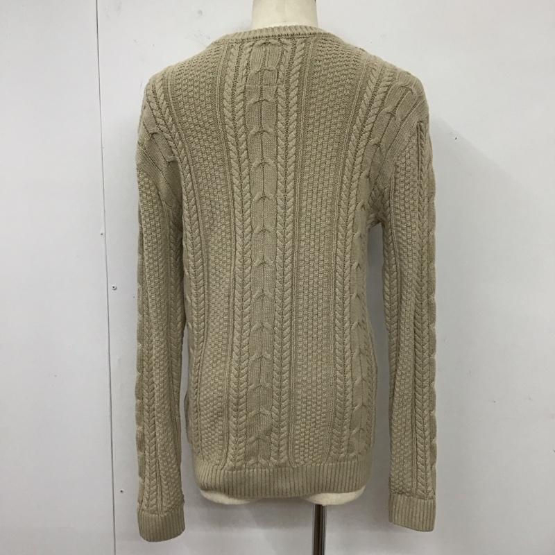 ホリスター Hollister ニット、セーター 長袖 長袖ニットカットソー ニット セーター クルーネックニット L ロゴ、文字 ベージュ / ベージュ / メンズ USED 古着 中古 10119032