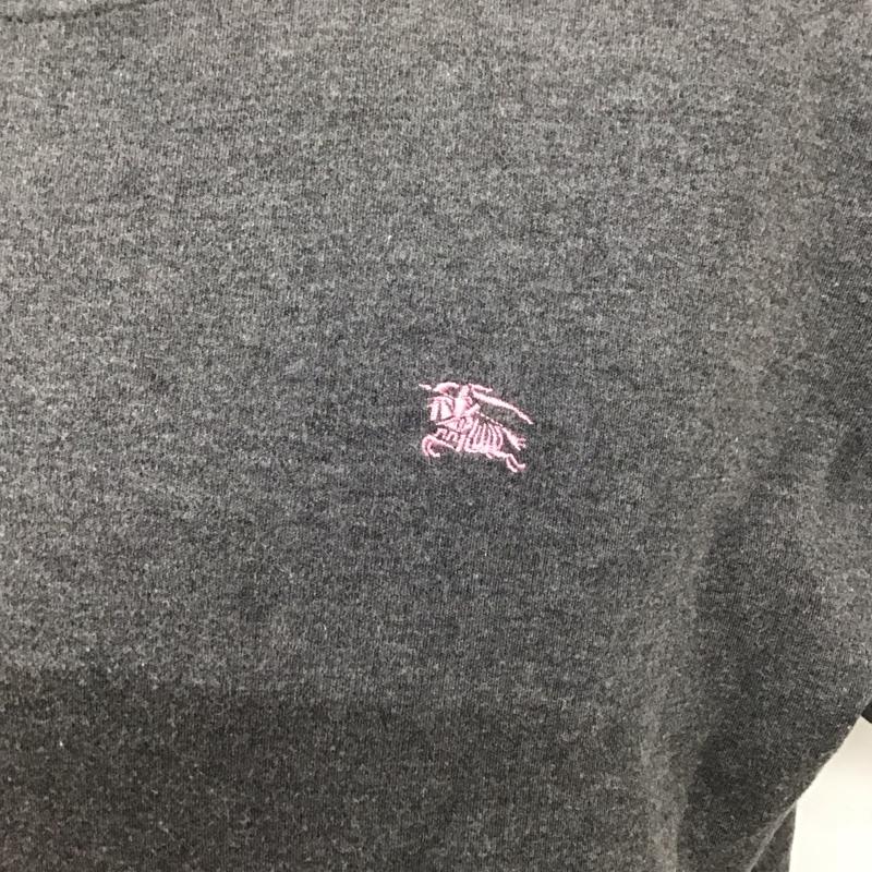 バーバリーブラックレーベル BURBERRY BLACK LABEL Tシャツ 半袖 半袖カットソー 刺繍Tシャツ クルーネックカットソー 3 ロゴ、文字 灰 / グレー / メンズ USED 古着 中古 10107691