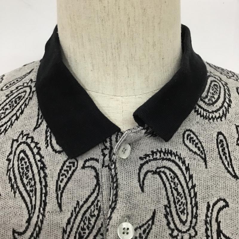ステューシー STUSSY ポロシャツ 半袖 半袖 M 総柄 X ペイズリー 灰 / グレー / メンズ USED 古着 中古 10105619