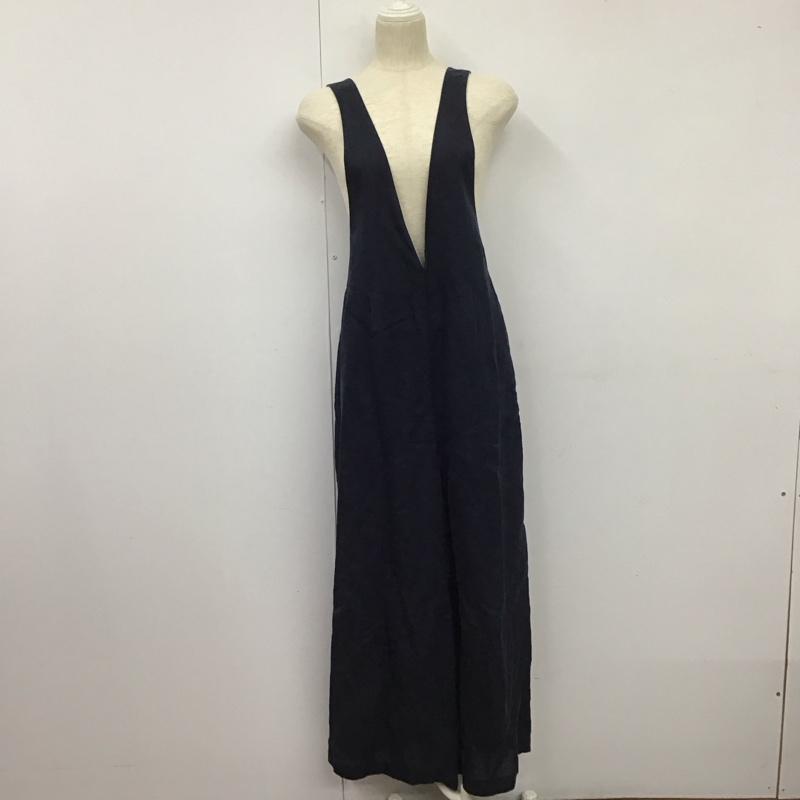 グリーンレーベルリラクシング green label relaxing サロペット・オーバーオール サロペット、オーバーオール 3626-105-1993 リヨセル フレアオールインワン 38 無地 紺 / ネイビー / レディース USED 古着 中古 10133418