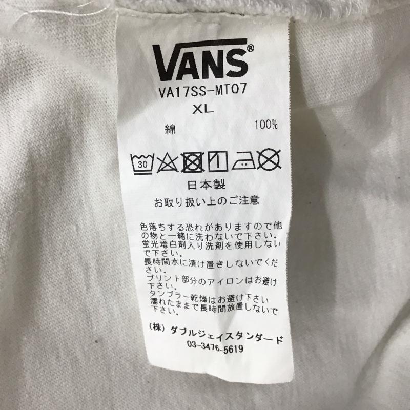 バンズ VANS カットソー 長袖 長袖カットソー クルーネックカットソー ロングスリーブカットソー プリントTシャツ XL プリント 白 / ホワイト / メンズ USED 古着 中古 10115326