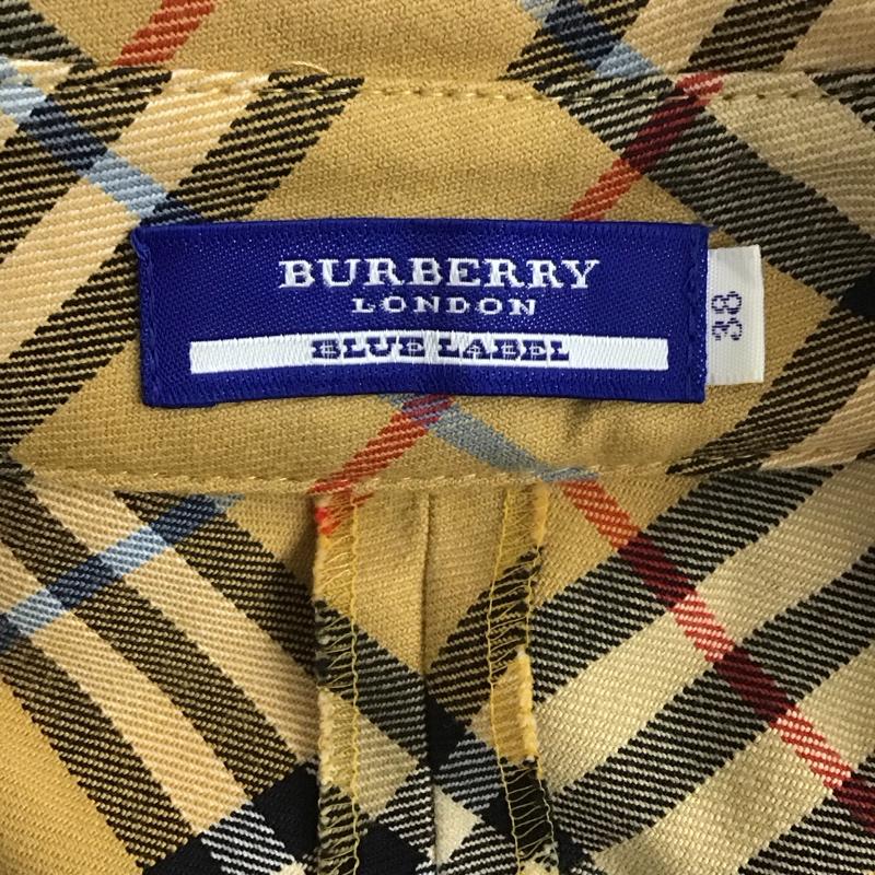 バーバリーブルーレーベル BURBERRY BLUE LABEL ワンピース ひざ丈スカート FMF61-609 ノバチェック 七分袖 スキッパーシャツワンピース ベルト付き 38 ワンポイント ベージュ / ベージュ / レディース USED 古着 中古 10124977