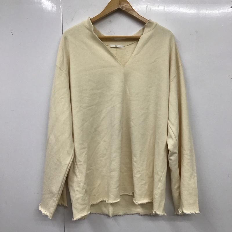 スライ SLY カットソー 長袖 030eay80-3910 DAMAGESKIPPERSWトップス 長袖カットソーVネック FREE 無地 アイボリー / アイボリー / レディース USED 古着 中古 10119557