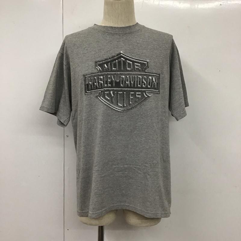 ハーレーダビッドソン Harley-Davidson Tシャツ 半袖 半袖カットソー プリントTシャツ クルーネックカットソー 古着 L ロゴ、文字 灰 / グレー /  メンズ USED 古着 中古 10110726