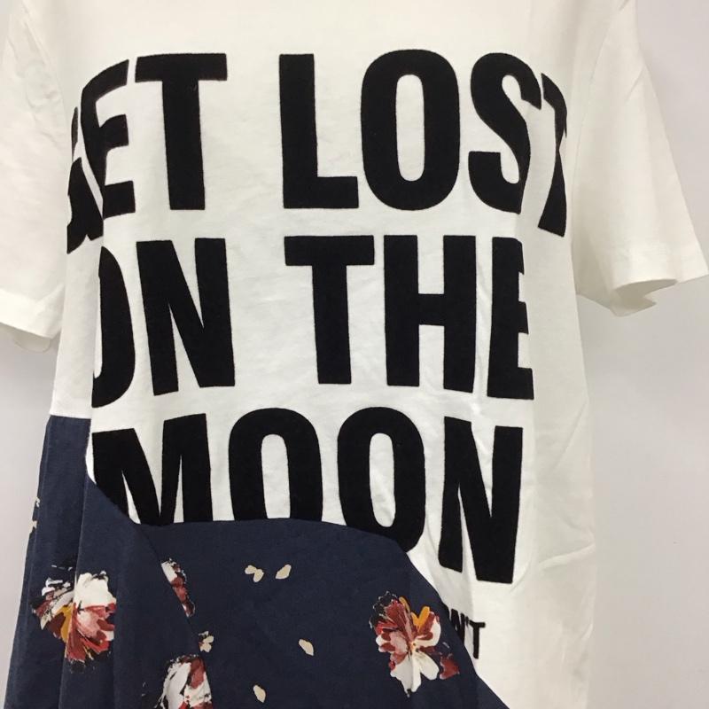ザラ ZARA TRAFALUC Tシャツ 半袖 5580 302 020 リメイク風 クルーネック ロゴ M 白 / ホワイト / レディース USED 古着 中古 10113487