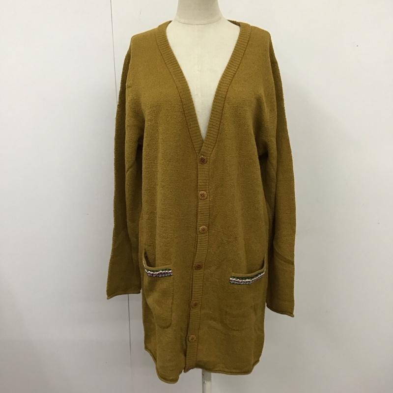 チチカカ チチカカ カーディガン 長袖 M 無地 マスタード / マスタード / レディース USED 古着 中古 10121382