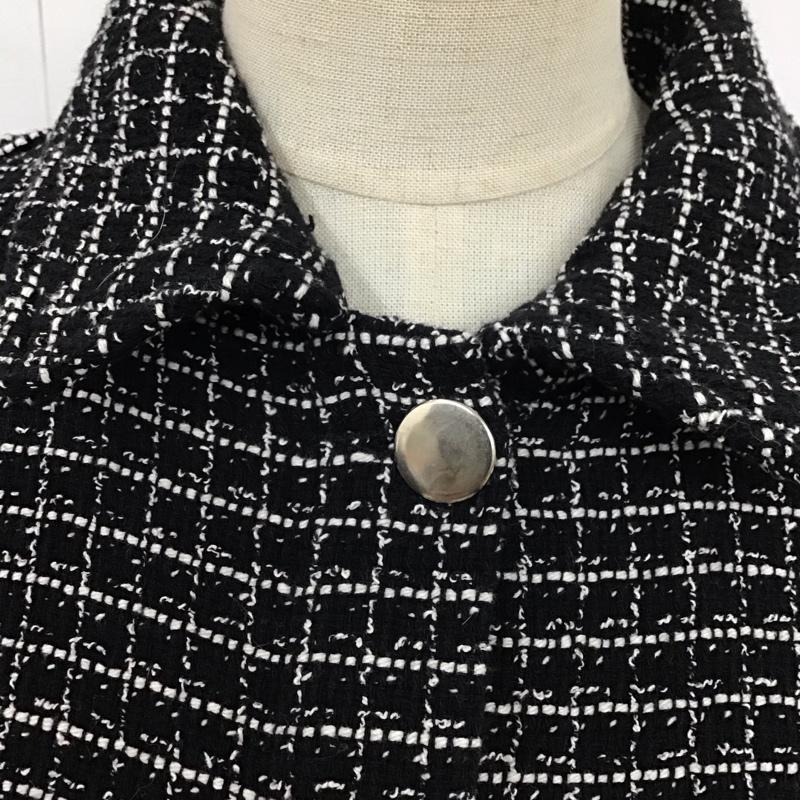 ザラ ZARA ジャケット、上着 ジャケット、ブレザー 8523 169 093 シャツジャケット ツイード M チェック 黒 / ブラック / X 白 / ホワイト / レディース USED 古着 中古 10125818