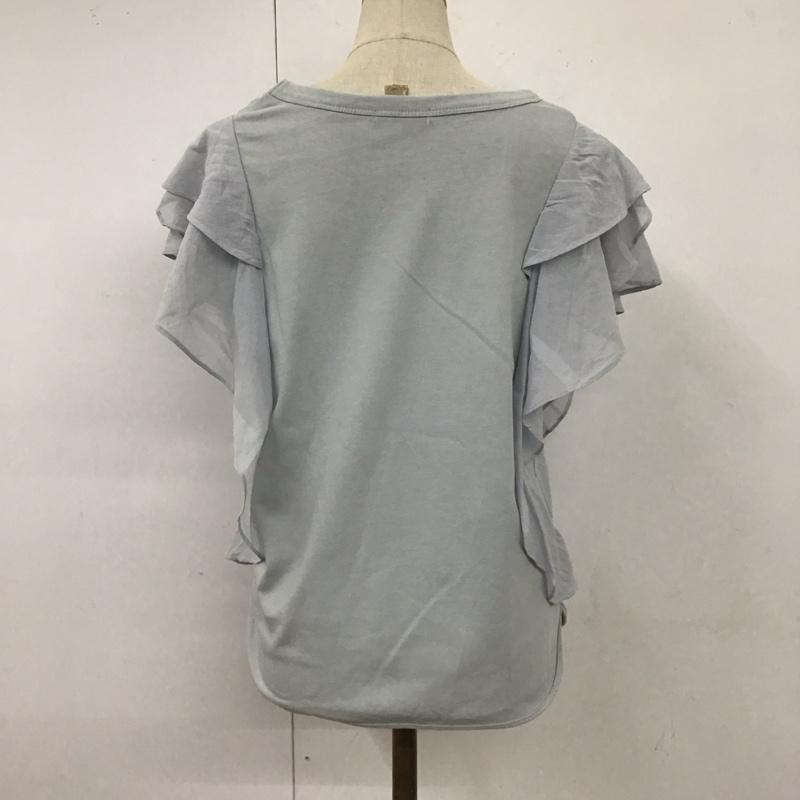 ロッソ ROSSO カットソー 半袖 RA75-23B008 袖フリル FREE 無地 水色 / ライトブルー /  レディース USED 古着 中古 10114094