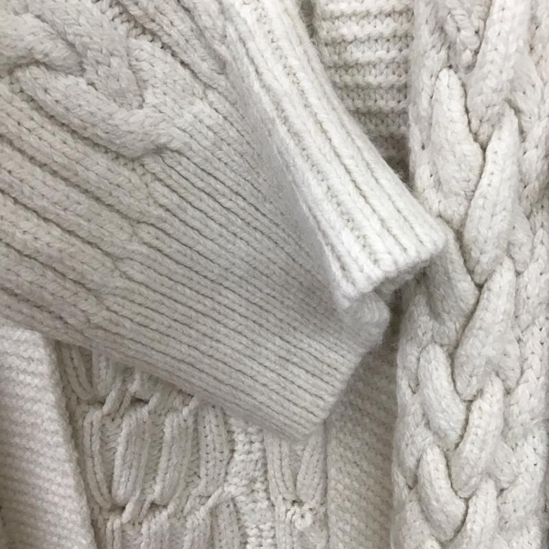 ザラ ZARA コート コート一般 3859/118/712 ケーブルニット テクスチャーニットコート L 無地 白 / ホワイト / レディース USED 古着 中古 10134002